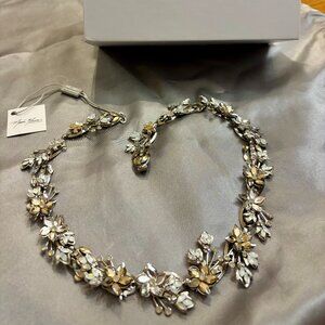 Maria Elena Bridal Headpiece — Silver, Swarovski Crystal & Floral Design